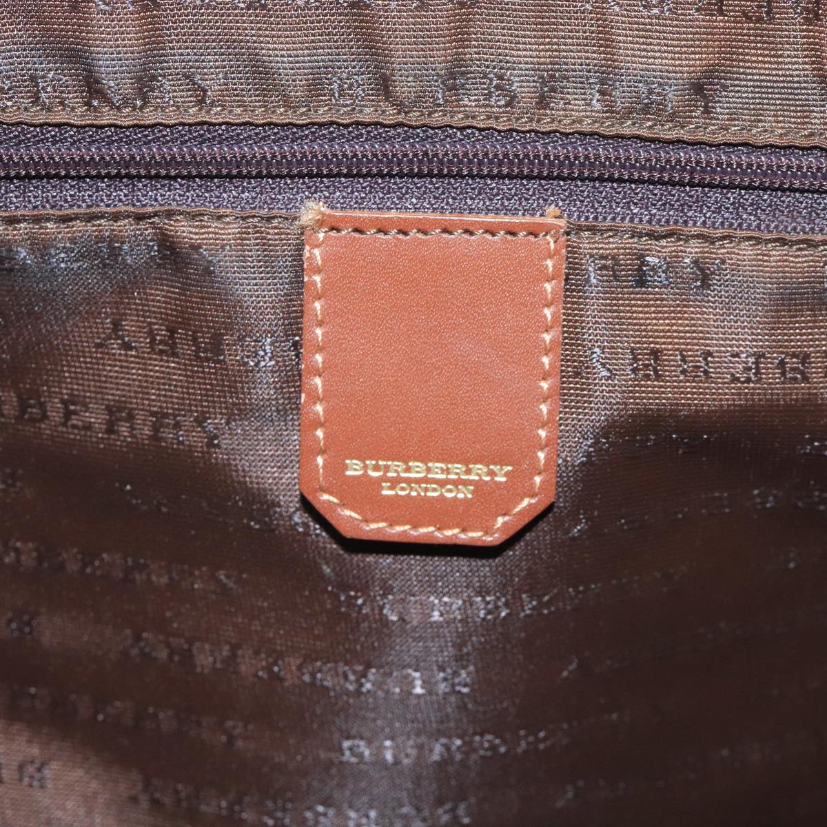 BURBERRY Nova Check Shoulder Bag PVC Beige Brown gold Auth 110832