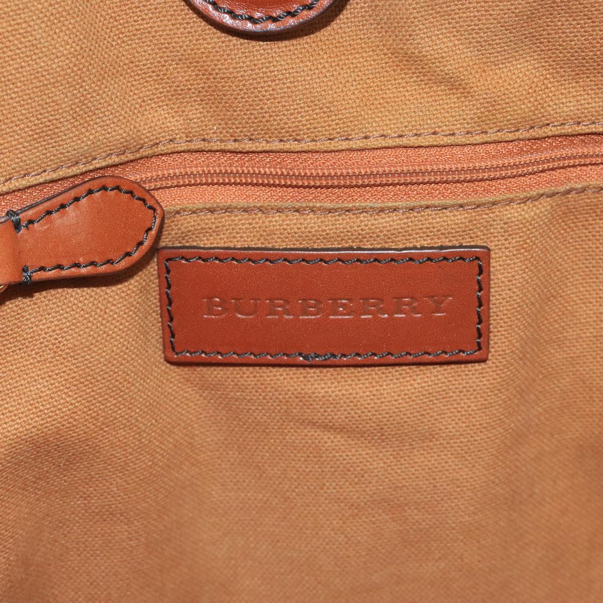 BURBERRY Nova Check Shoulder Bag PVC Suede Beige Brown gold Auth 110833