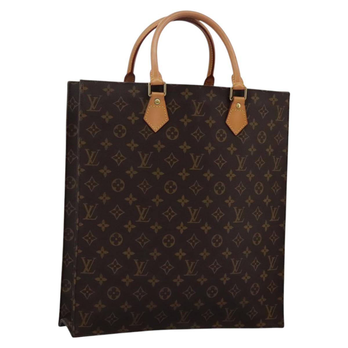 LOUIS VUITTON Monogram Sac Plat Hand Bag M51140 LV Auth 110857