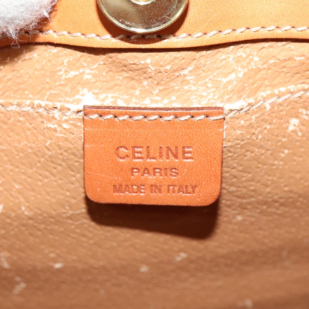 CELINE Macadam Canvas Backpack PVC Leather Brown Auth 110876