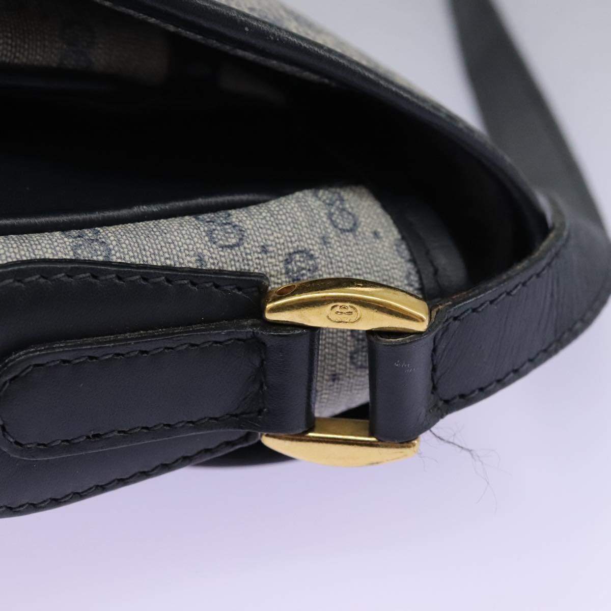 GUCCI Micro GG Supreme Shoulder Bag PVC Navy Gold 001 58 0930 Auth 110882