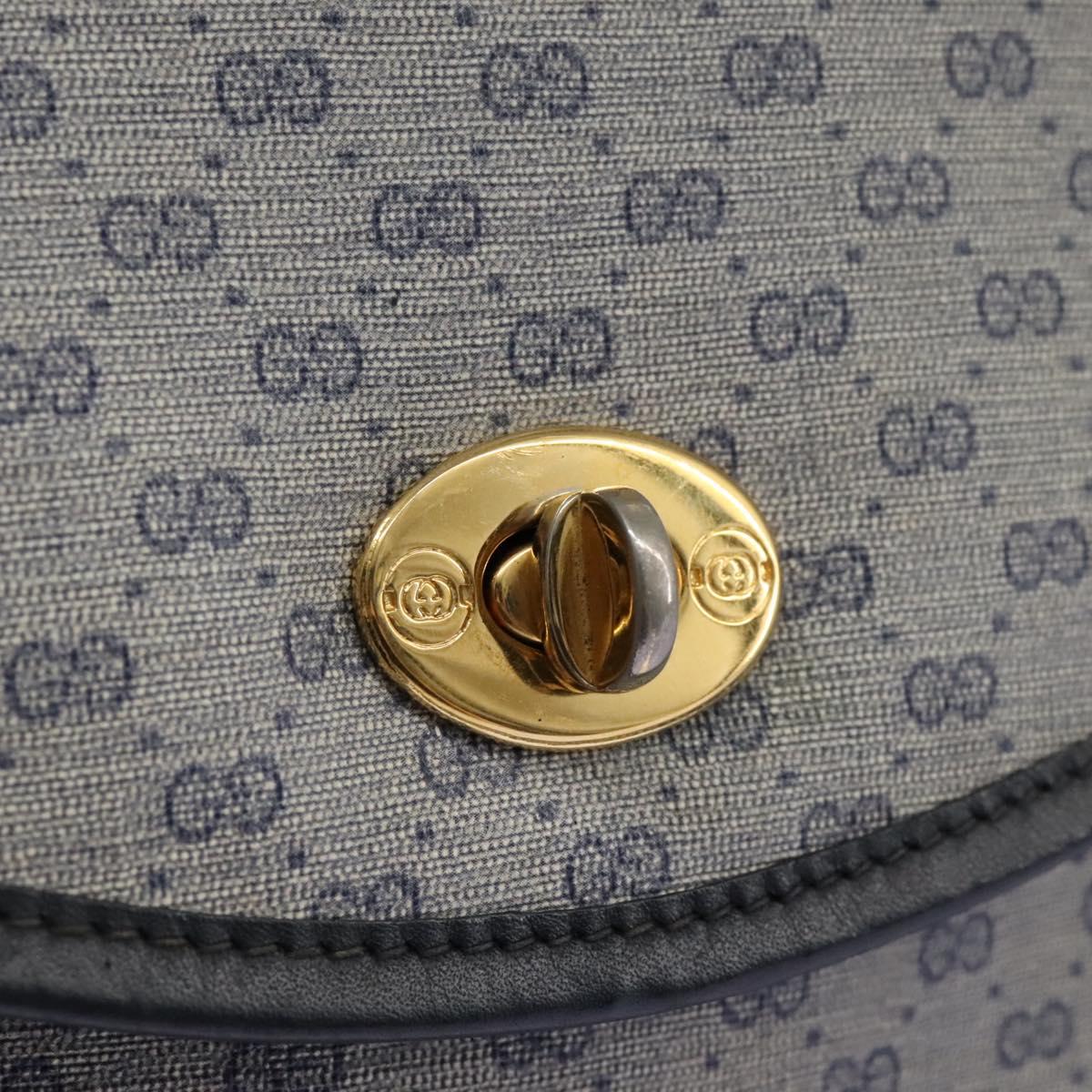 GUCCI Micro GG Supreme Shoulder Bag PVC Navy Gold 001 58 0930 Auth 110882