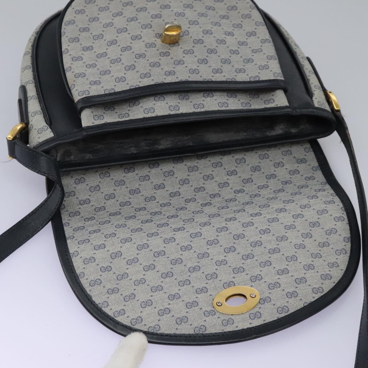 GUCCI Micro GG Supreme Shoulder Bag PVC Navy Gold 001 58 0930 Auth 110882