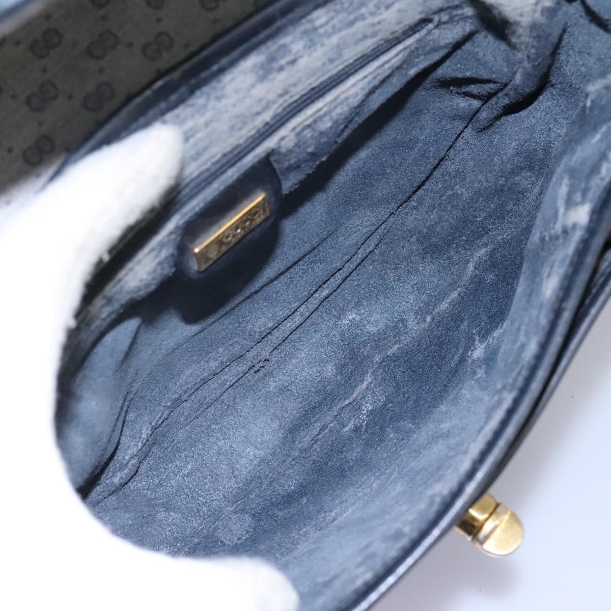 GUCCI Micro GG Supreme Shoulder Bag PVC Navy Gold 001 58 0930 Auth 110882