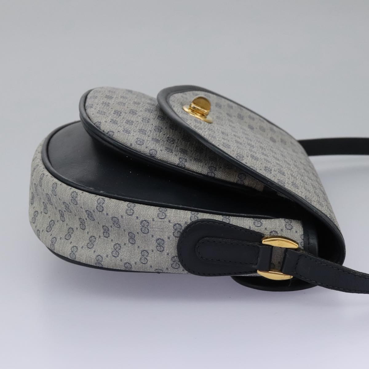 GUCCI Micro GG Supreme Shoulder Bag PVC Navy Gold 001 58 0930 Auth 110882