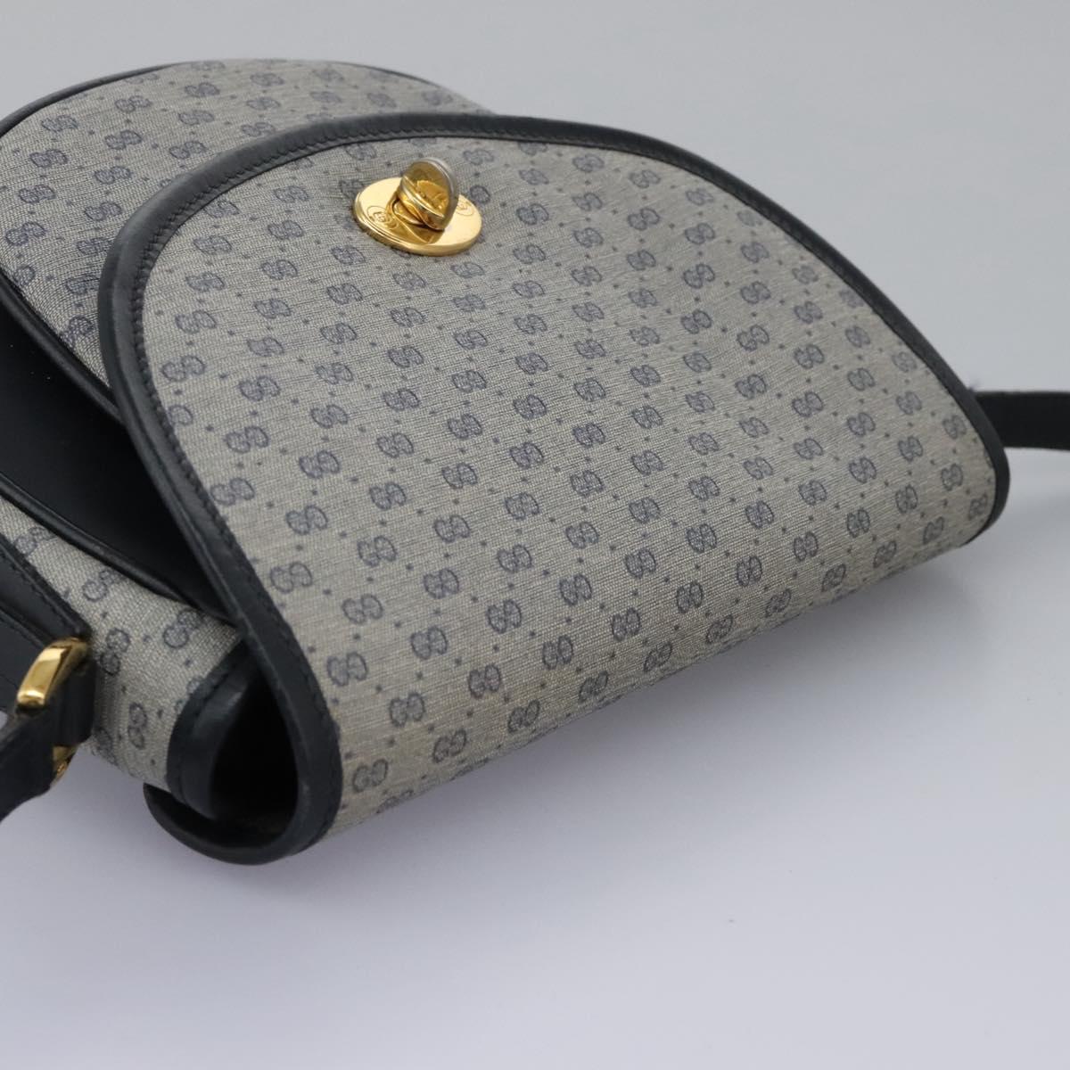 GUCCI Micro GG Supreme Shoulder Bag PVC Navy Gold 001 58 0930 Auth 110882