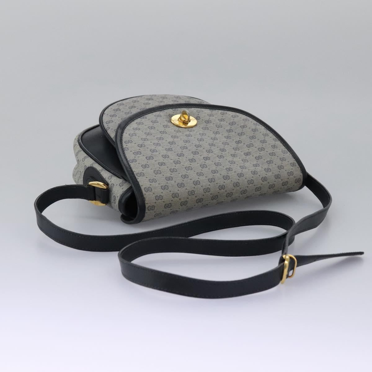 GUCCI Micro GG Supreme Shoulder Bag PVC Navy Gold 001 58 0930 Auth 110882