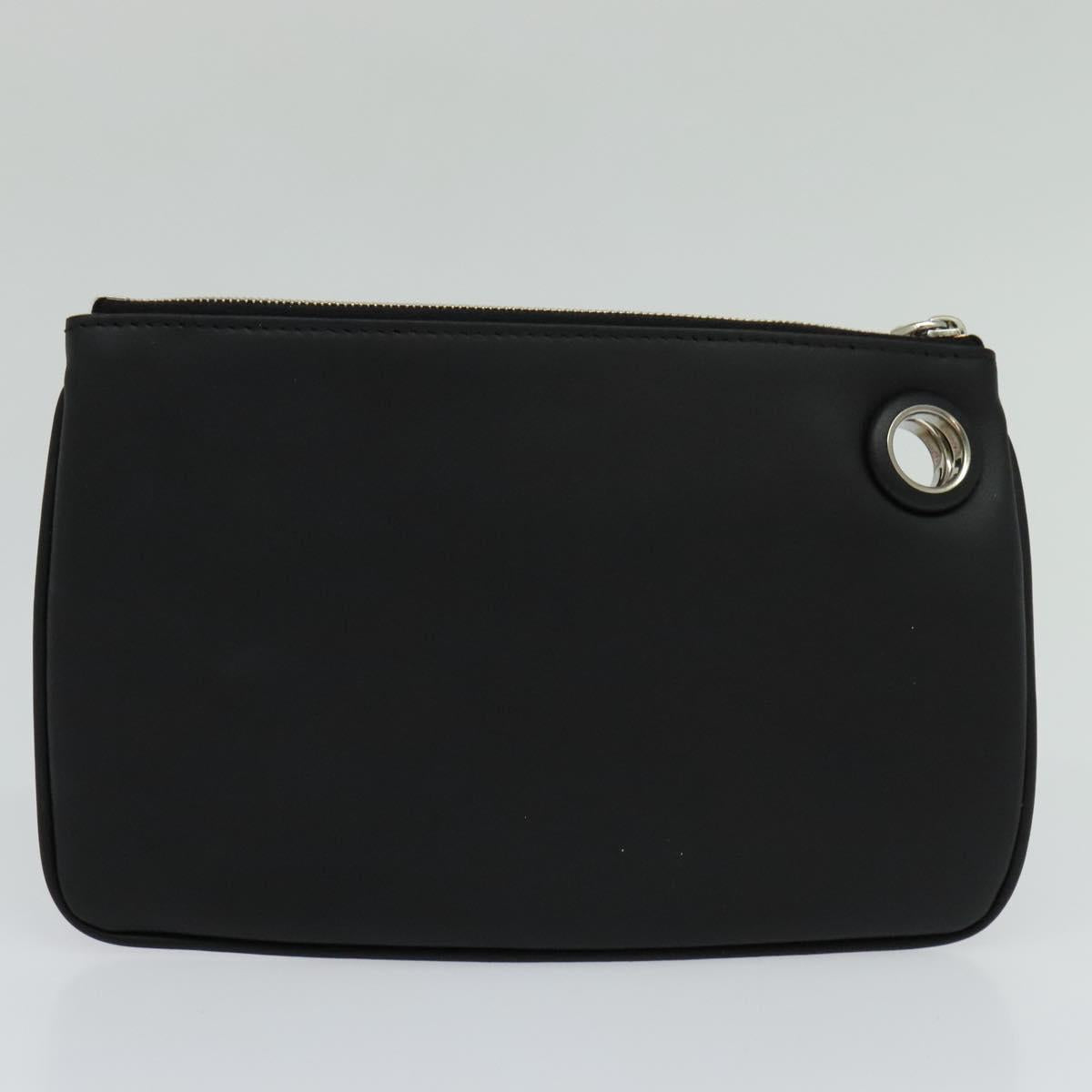 FENDI Triplet Clutch Bag Leather Black Auth 110887V
