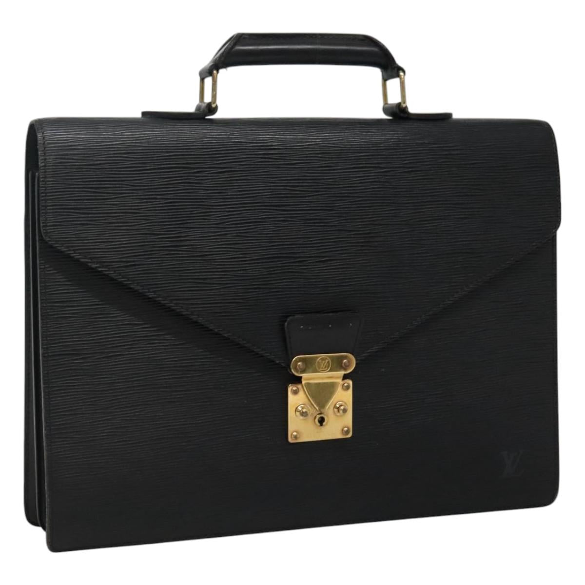 LOUIS VUITTON Epi Serviette Ambassador Business Bag Black M54412 LV Auth 110897