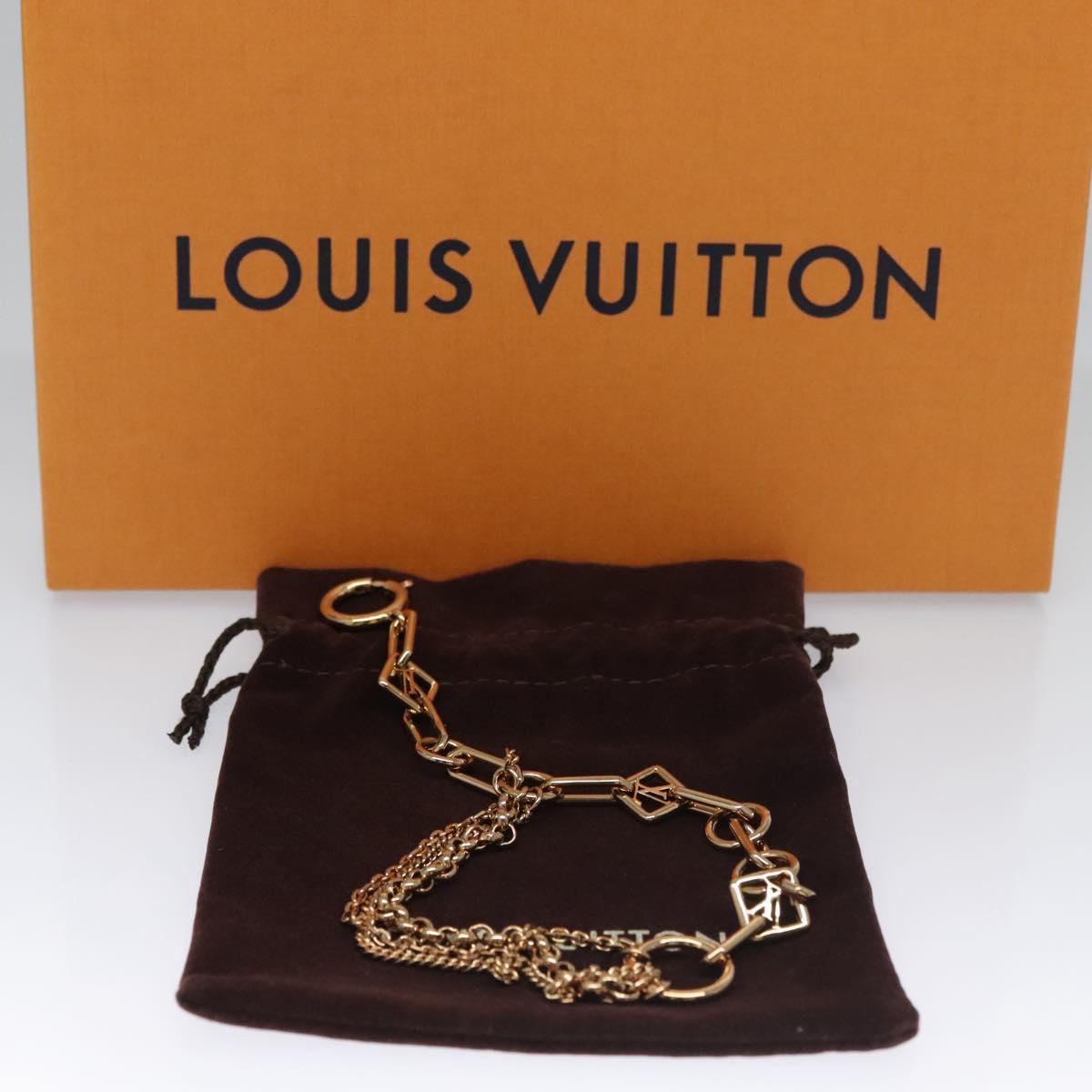 LOUIS VUITTON Brassler Chaine Pegas Bracelet Gold Tone M65362 LV Auth 110925