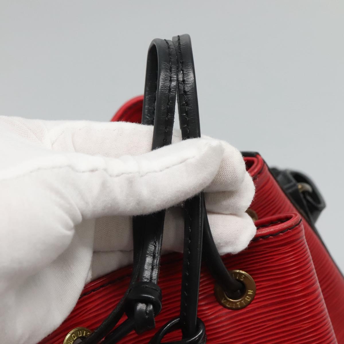LOUIS VUITTON Epi Petit Noe Shoulder Bag Bicolor Black Red M44017 LV Auth 111001