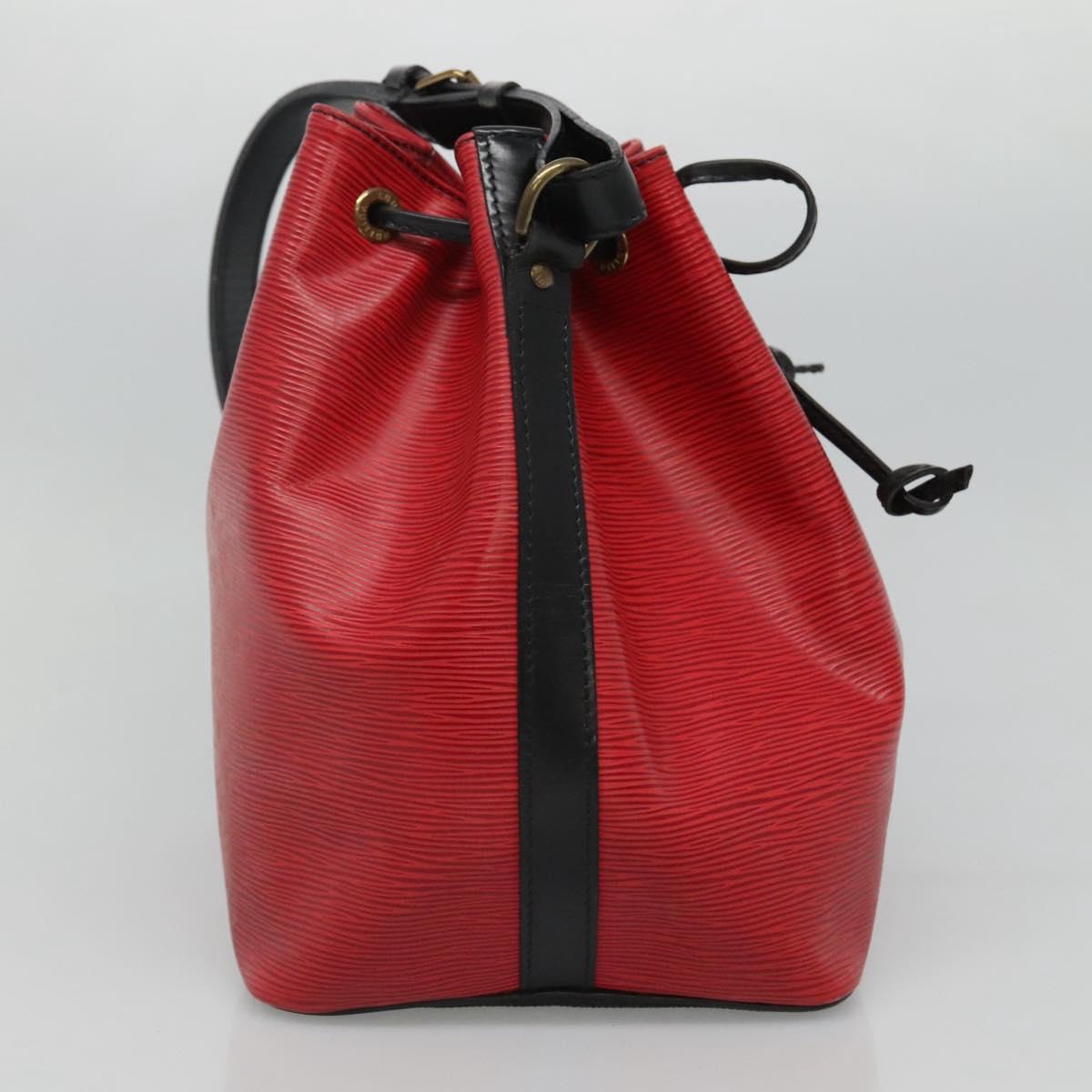 LOUIS VUITTON Epi Petit Noe Shoulder Bag Bicolor Black Red M44017 LV Auth 111001