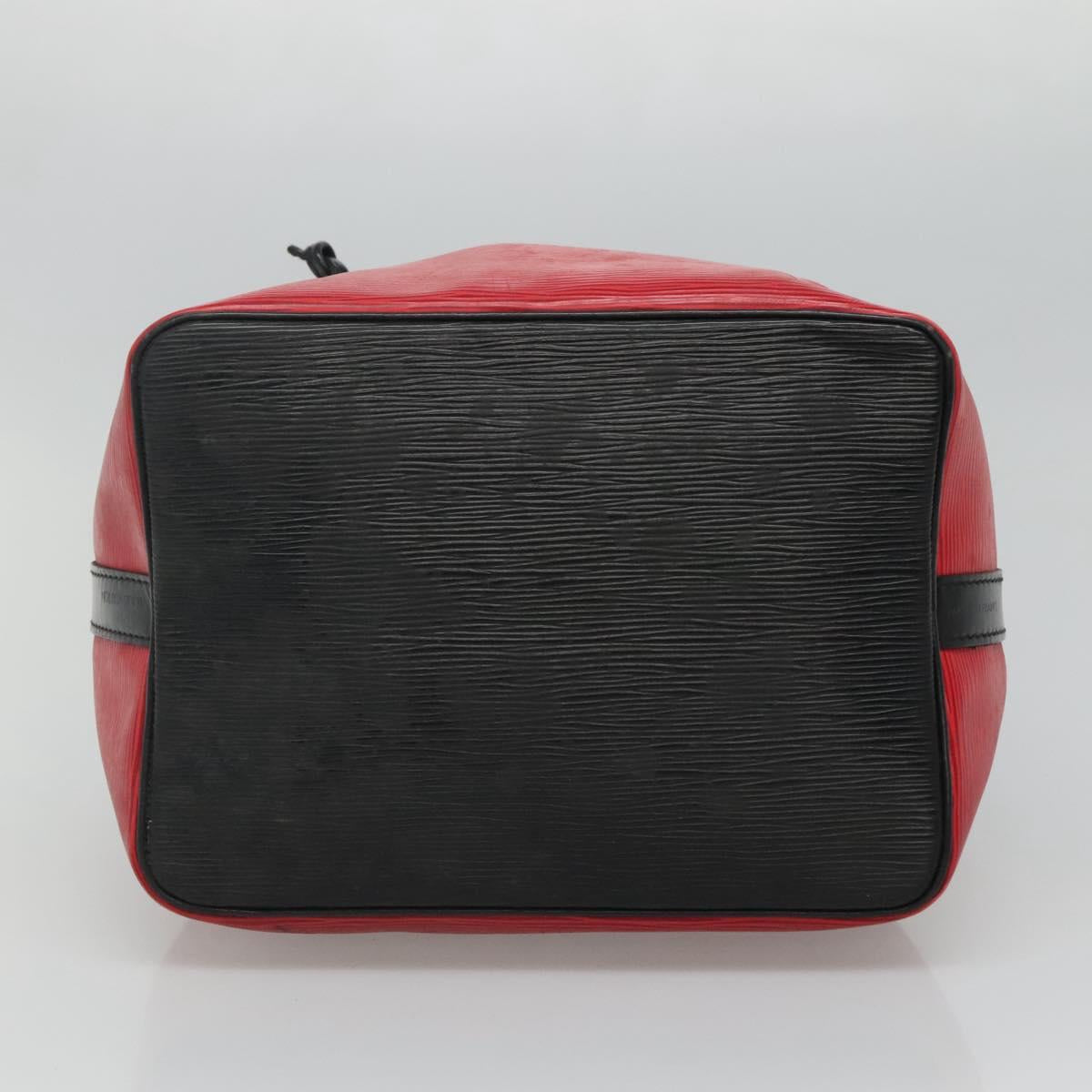LOUIS VUITTON Epi Petit Noe Shoulder Bag Bicolor Black Red M44017 LV Auth 111001