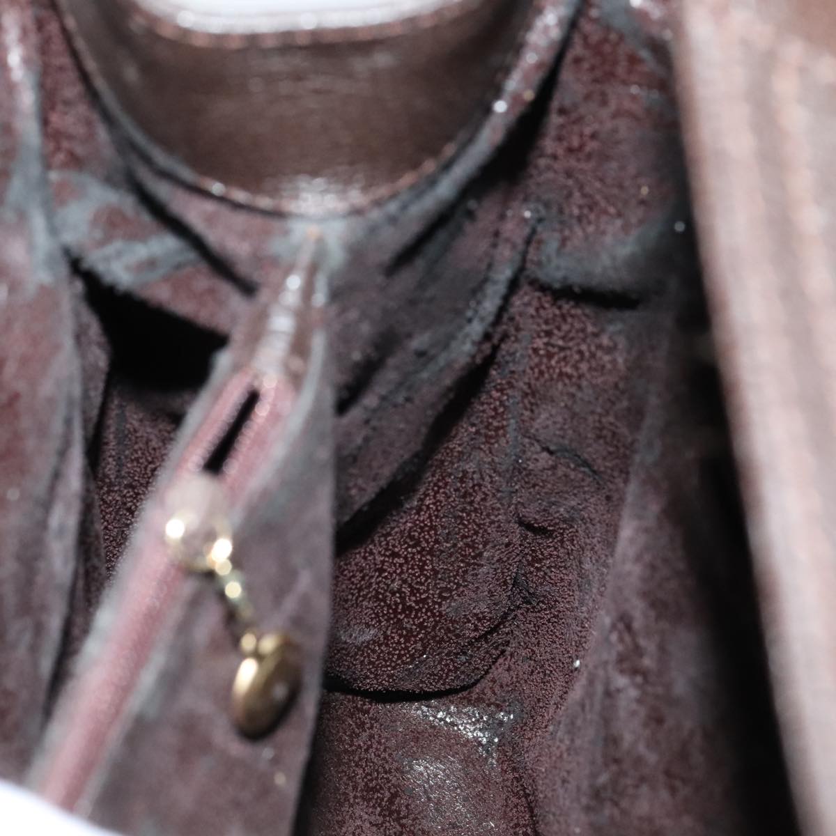 GUCCI Bamboo Hand Bag Leather Suede Brown Gold 002 1095 0260 Auth 111030