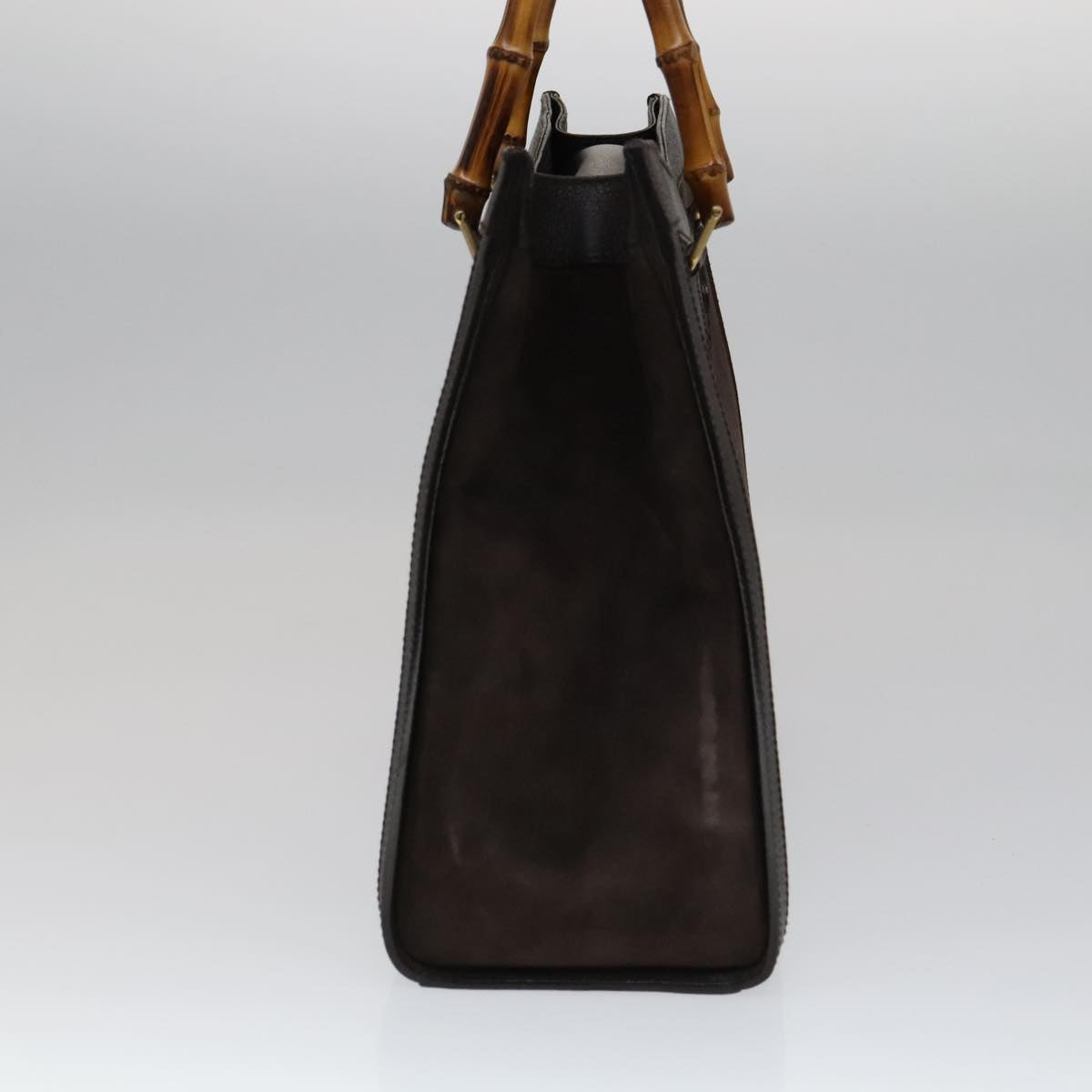 GUCCI Bamboo Hand Bag Leather Suede Brown Gold 002 1095 0260 Auth 111030