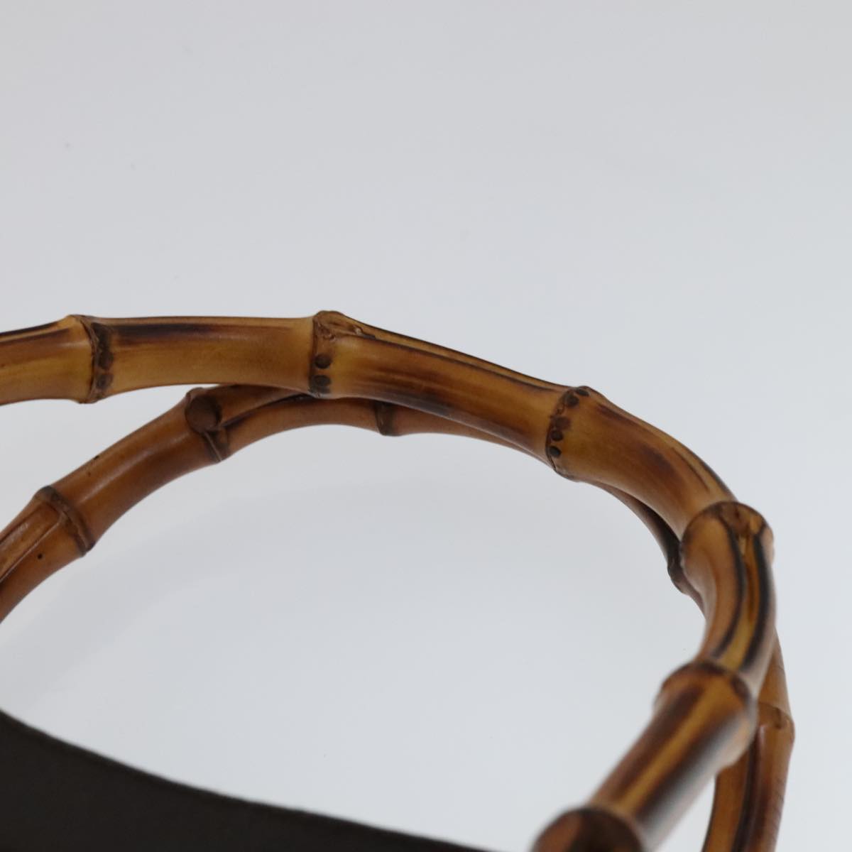 GUCCI Bamboo Hand Bag Leather Suede Brown Gold 002 1095 0260 Auth 111030
