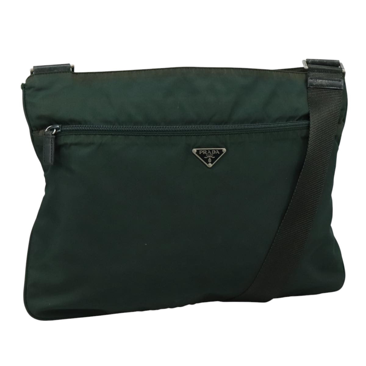 PRADA Shoulder Bag Nylon Green Auth 111079