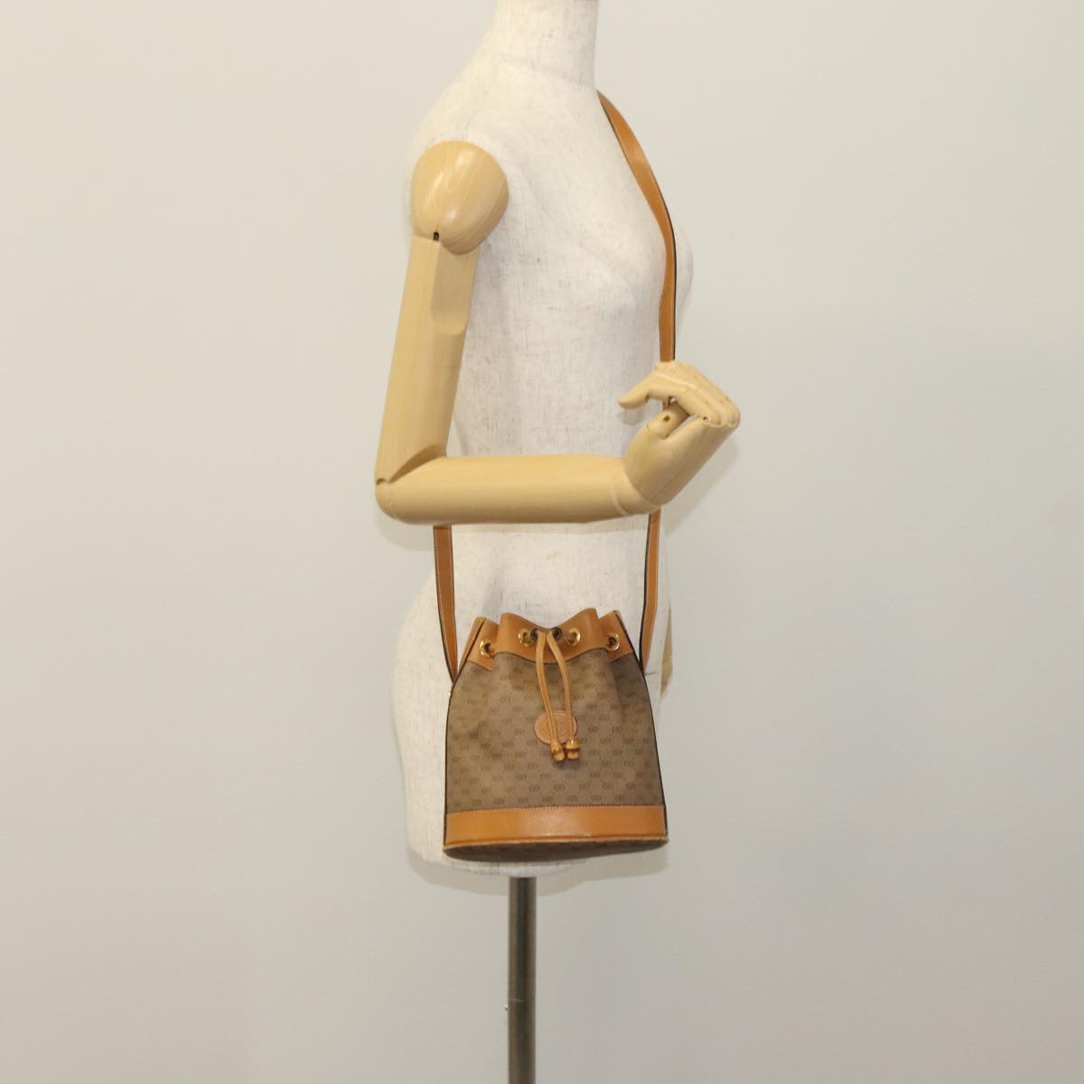 GUCCI Micro GG Supreme Shoulder Bag PVC Brown 007 14 0071 Auth 111171
