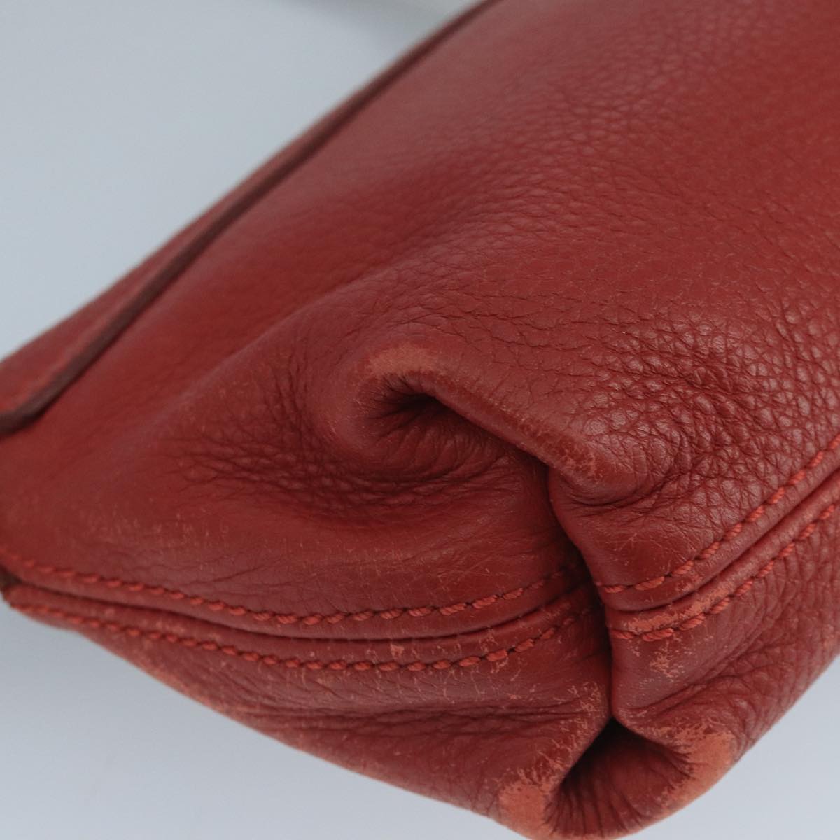 Chloe Mercy Shoulder Bag Leather Red Gold Auth 111189