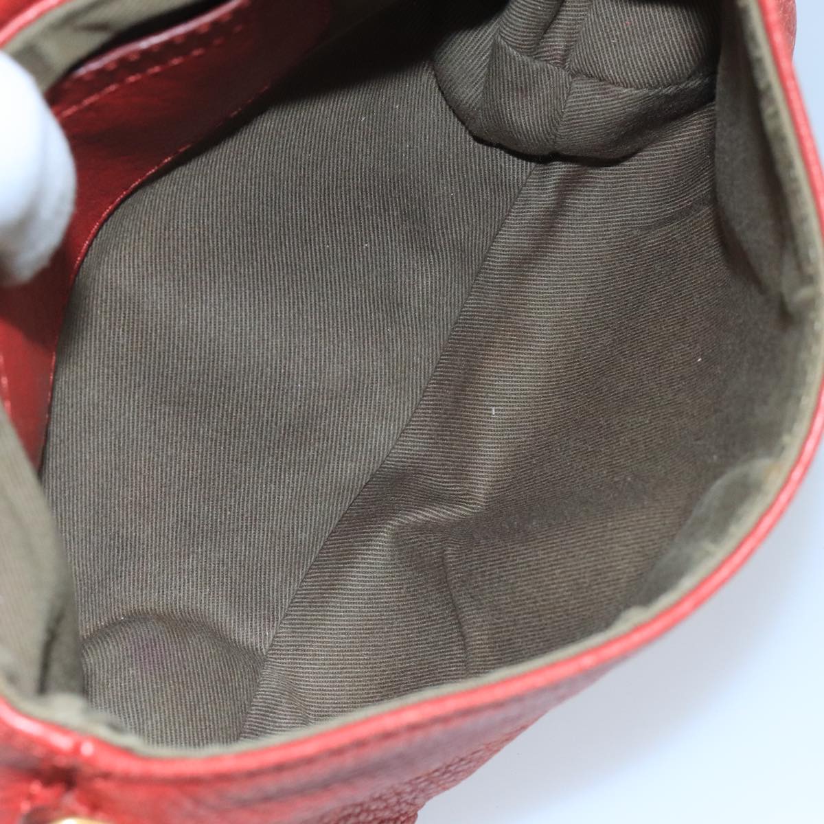 Chloe Mercy Shoulder Bag Leather Red Gold Auth 111189