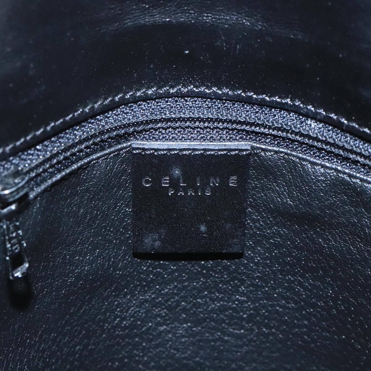 CELINE Macadam Canvas Hand Bag PVC Black Auth 111195