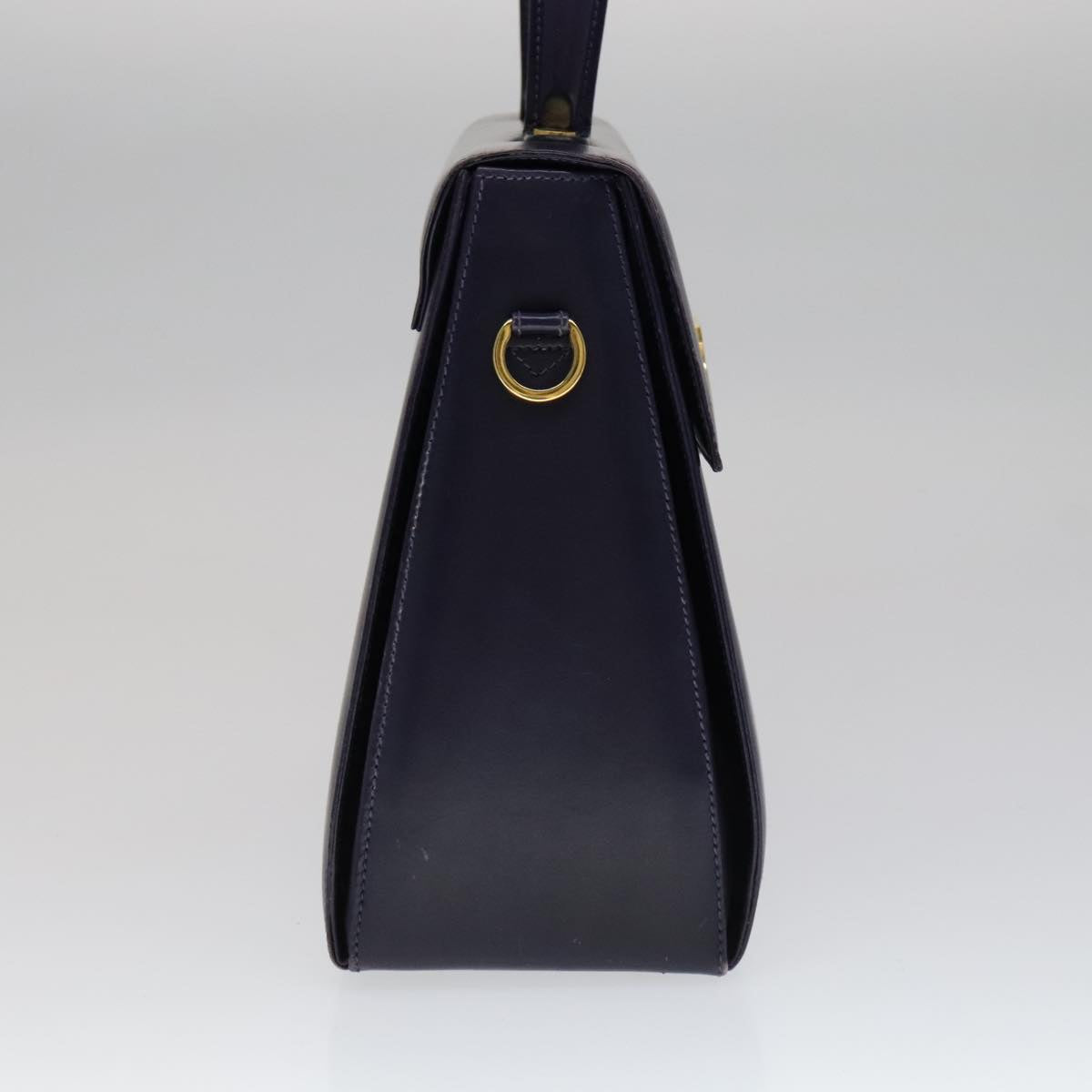 Salvatore Ferragamo Gancini Hand Bag Leather 2way Purple Gold Auth 111198