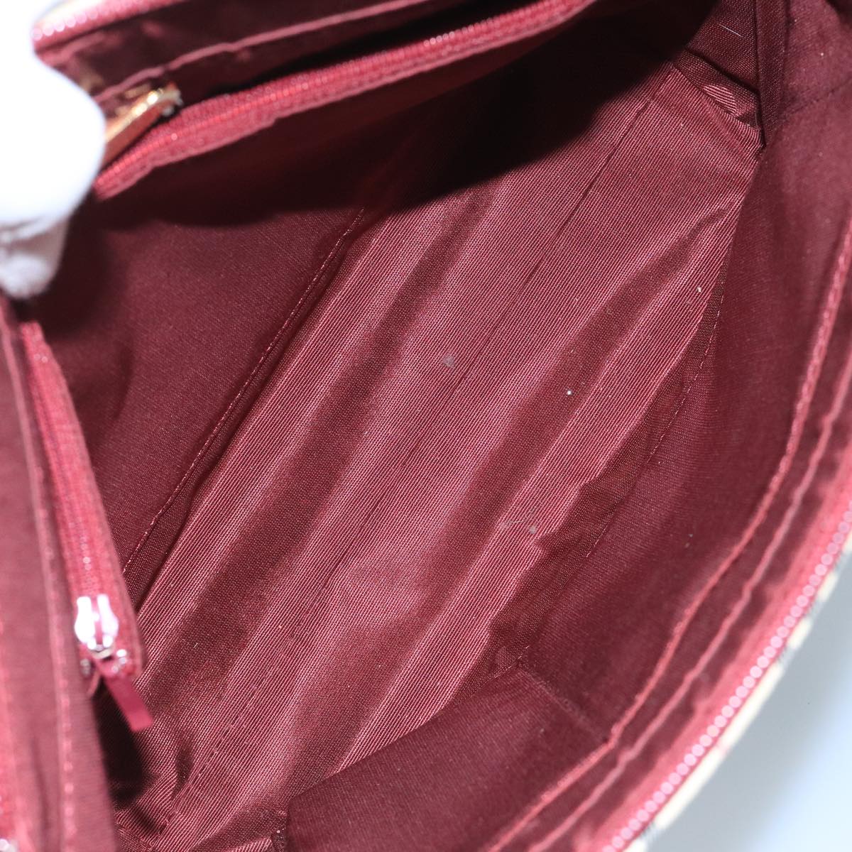 BURBERRY Nova Check Tote Bag Canvas Leather Beige Red gold Auth 111204