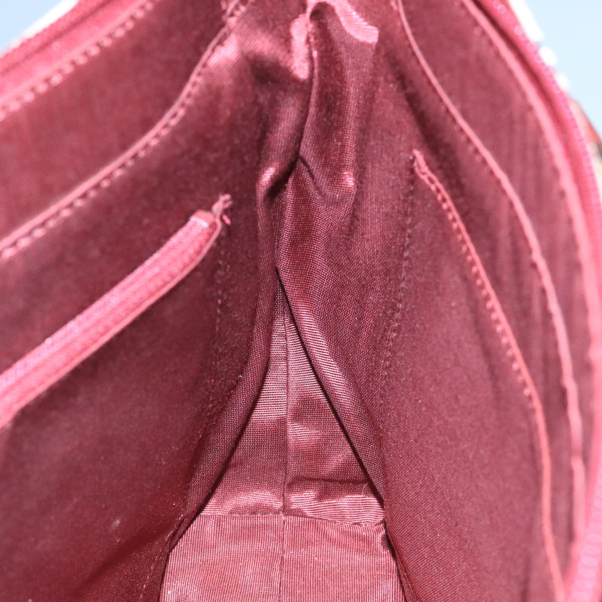 BURBERRY Nova Check Tote Bag Canvas Leather Beige Red gold Auth 111204