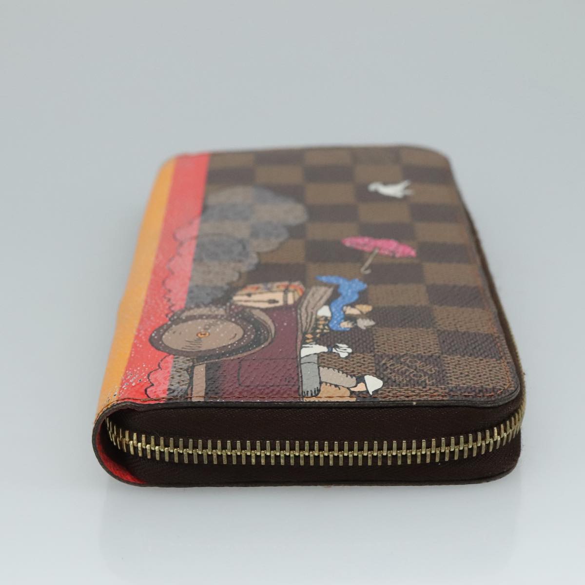 LOUIS VUITTON Damier Ebene Zippy Wallet 2015 Christmas Only N61240 Auth 111236