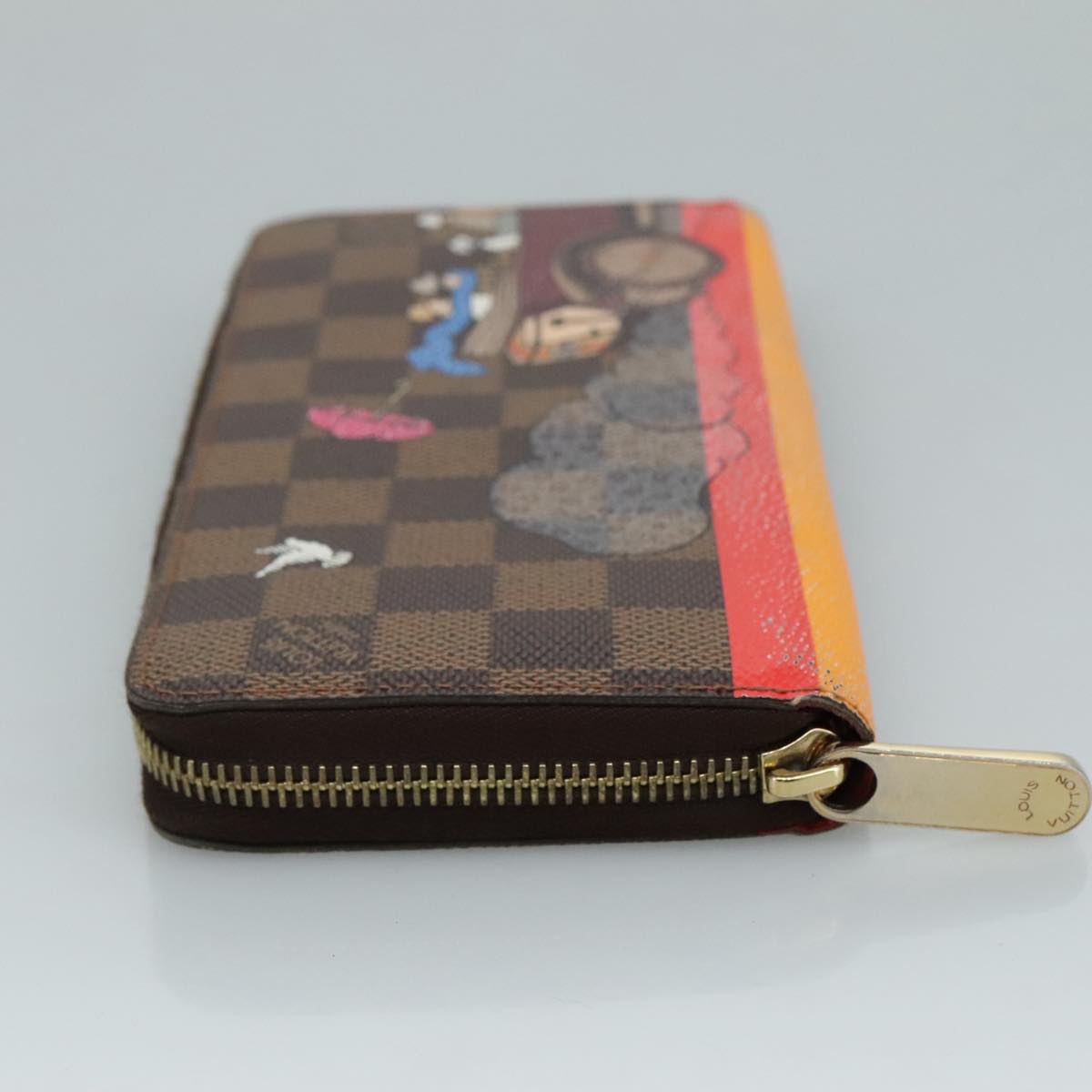 LOUIS VUITTON Damier Ebene Zippy Wallet 2015 Christmas Only N61240 Auth 111236