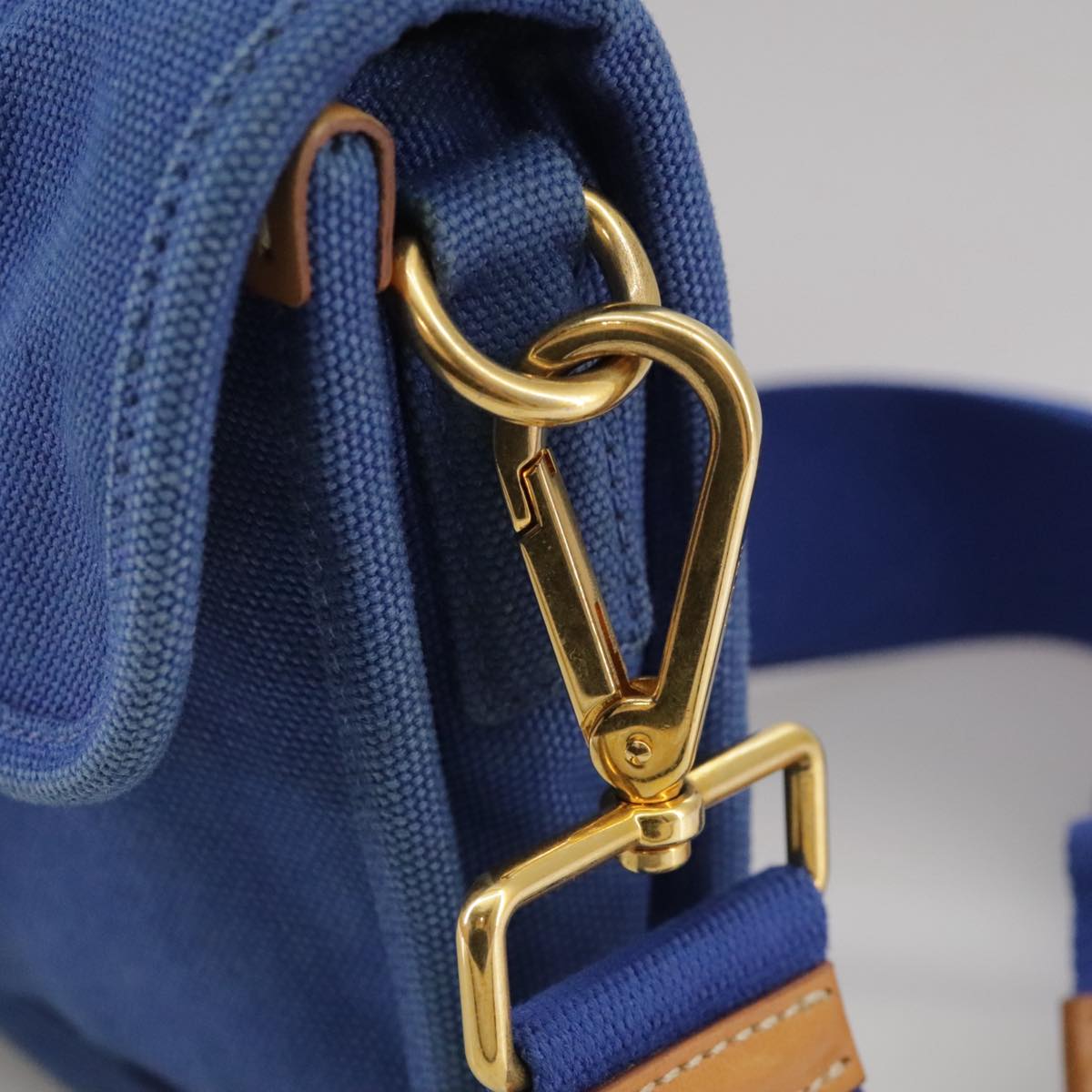 PRADA Shoulder Bag Canvas Blue Auth 111326