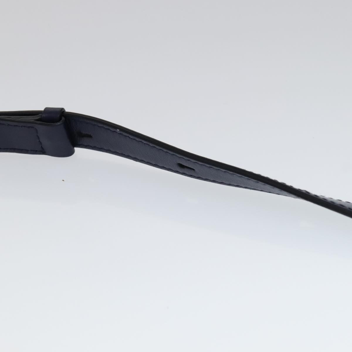 Salvatore Ferragamo Gancini Shoulder Bag Leather Navy Gold Auth 111348V