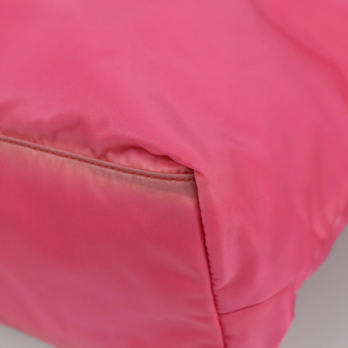 PRADA Tote Bag Nylon Pink Silver Auth 111353