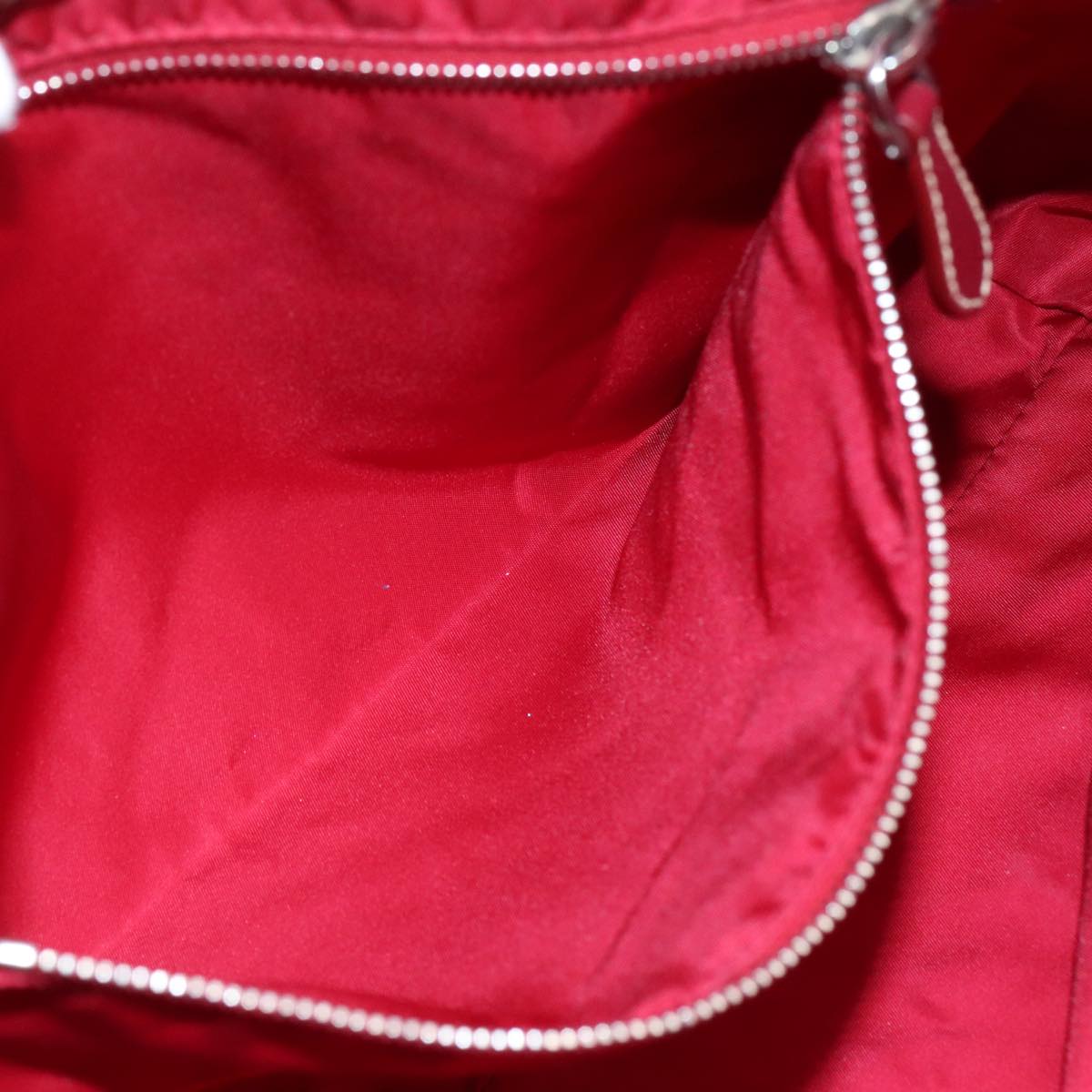 PRADA Tote Bag Nylon Pink Silver Auth 111353