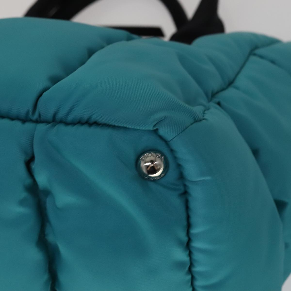 PRADA Hand Bag Nylon 2way Turquoise Blue Auth 111354V