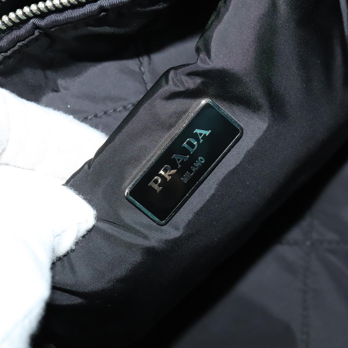 PRADA Hand Bag Nylon 2way Turquoise Blue Auth 111354V