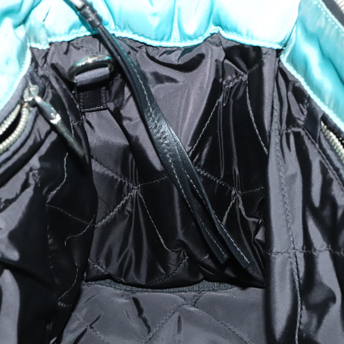 PRADA Hand Bag Nylon 2way Turquoise Blue Auth 111354V