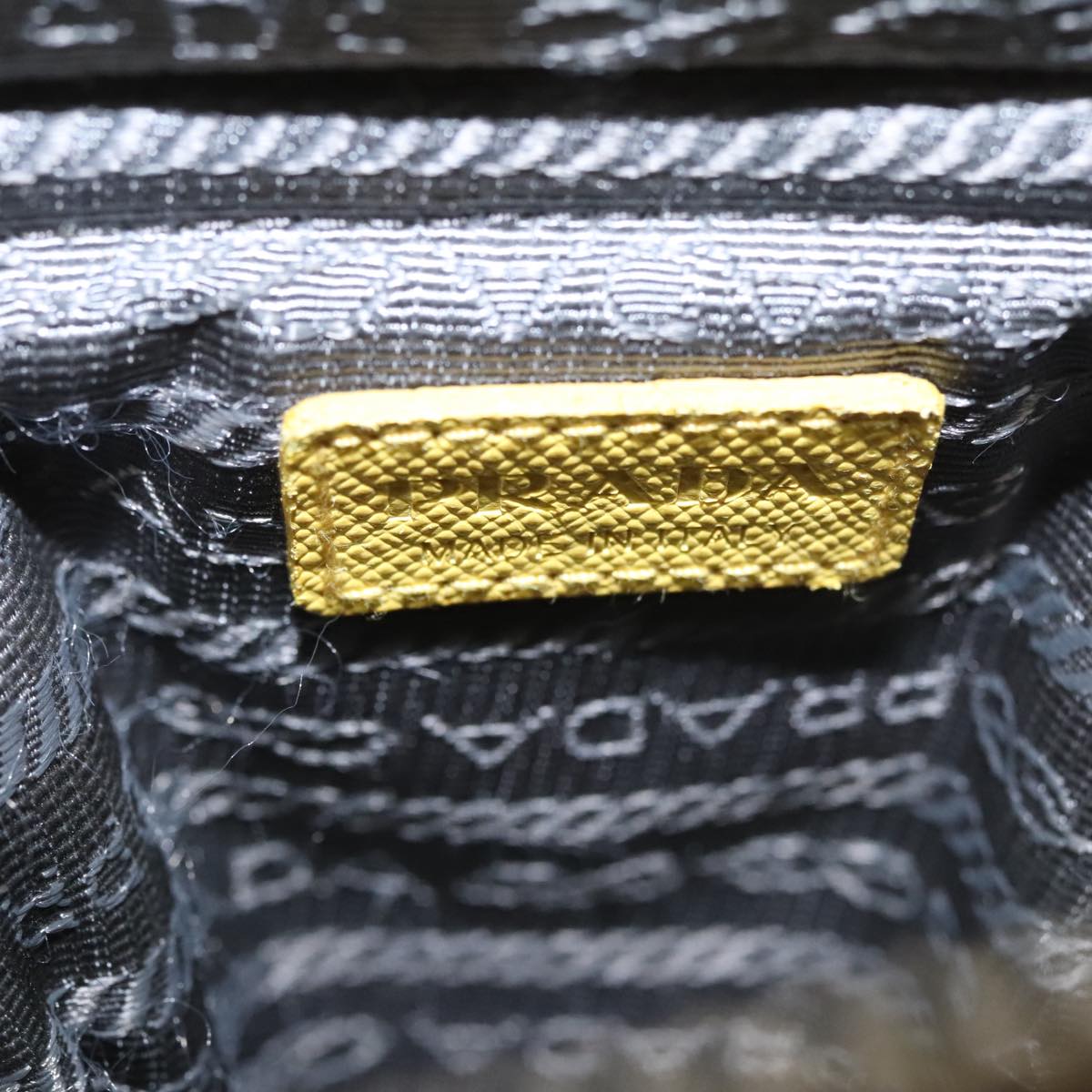 PRADA Shoulder Bag Nylon Yellow Auth 111355