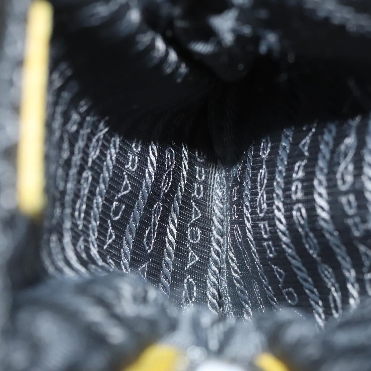 PRADA Shoulder Bag Nylon Yellow Auth 111355