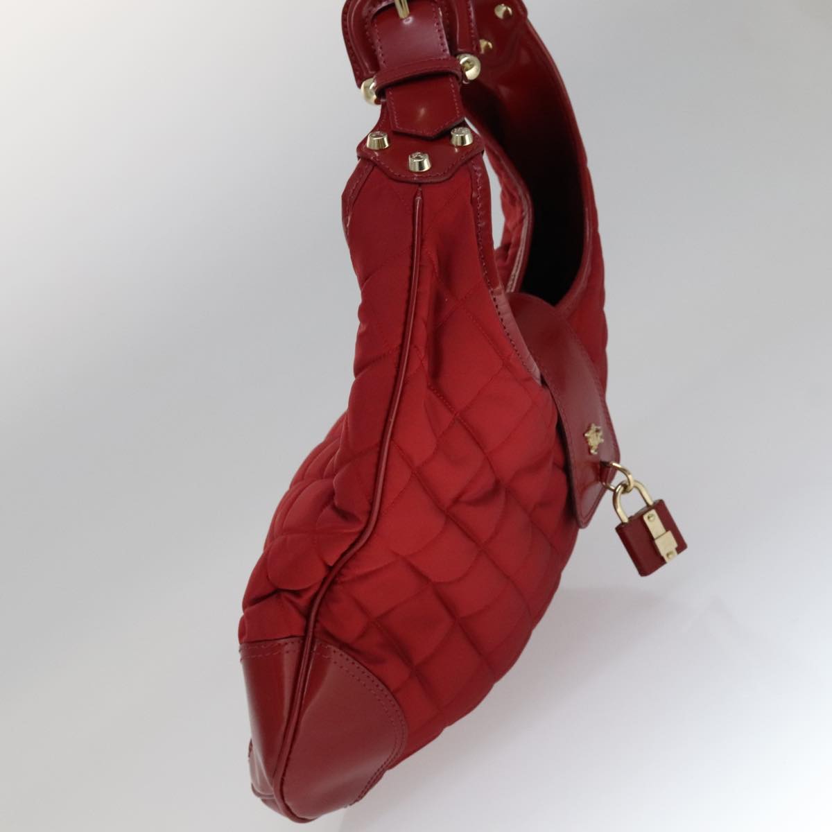BURBERRY Shoulder Bag Nylon Red Auth 111357