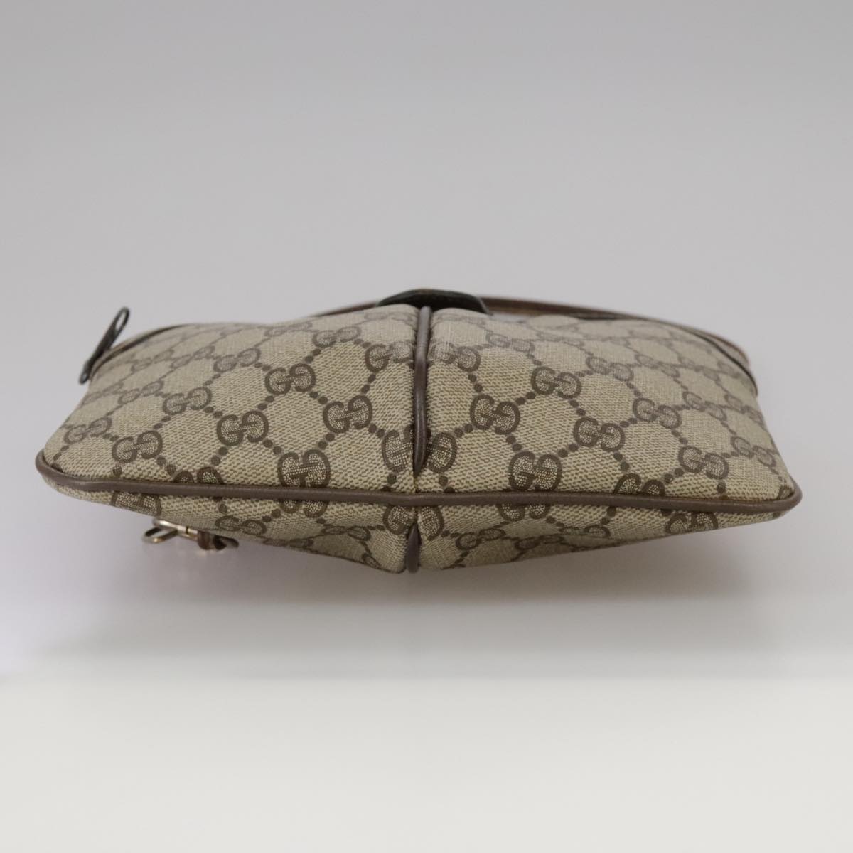 GUCCI GG Supreme Web Sherry Line Shoulder Bag PVC Beige 904 02 047 Auth 111359