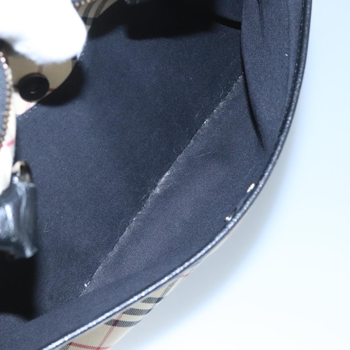 BURBERRY Nova Check Shoulder Bag Canvas Leather Beige Auth 111365V