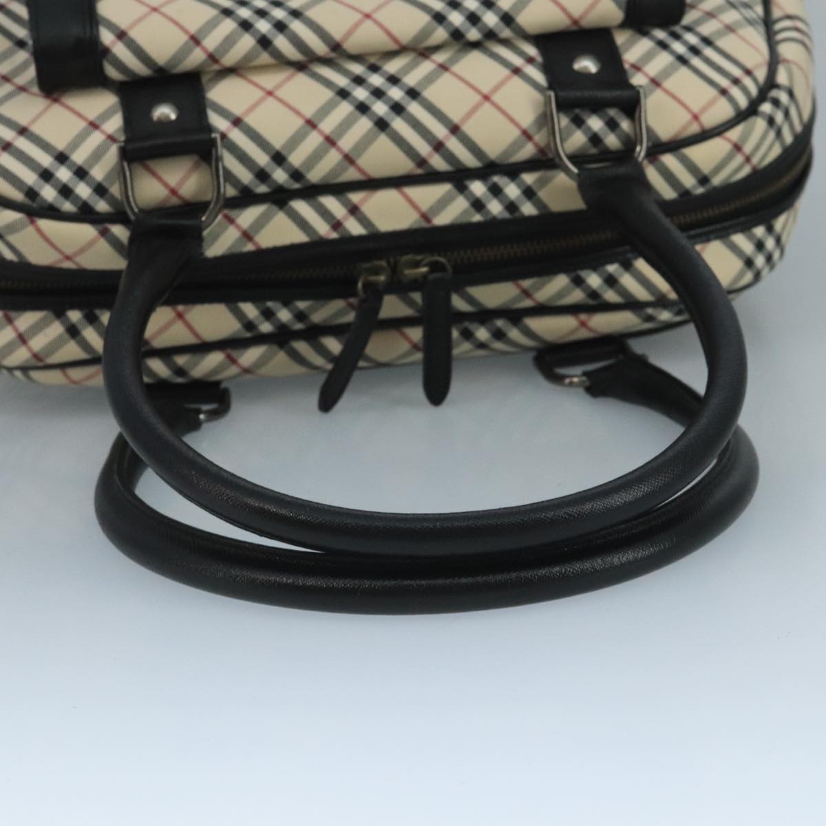 BURBERRY Nova Check Shoulder Bag Canvas Leather Beige Auth 111365V