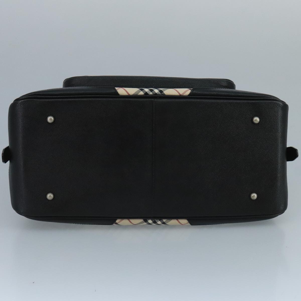 BURBERRY Nova Check Shoulder Bag Canvas Leather Beige Auth 111365V