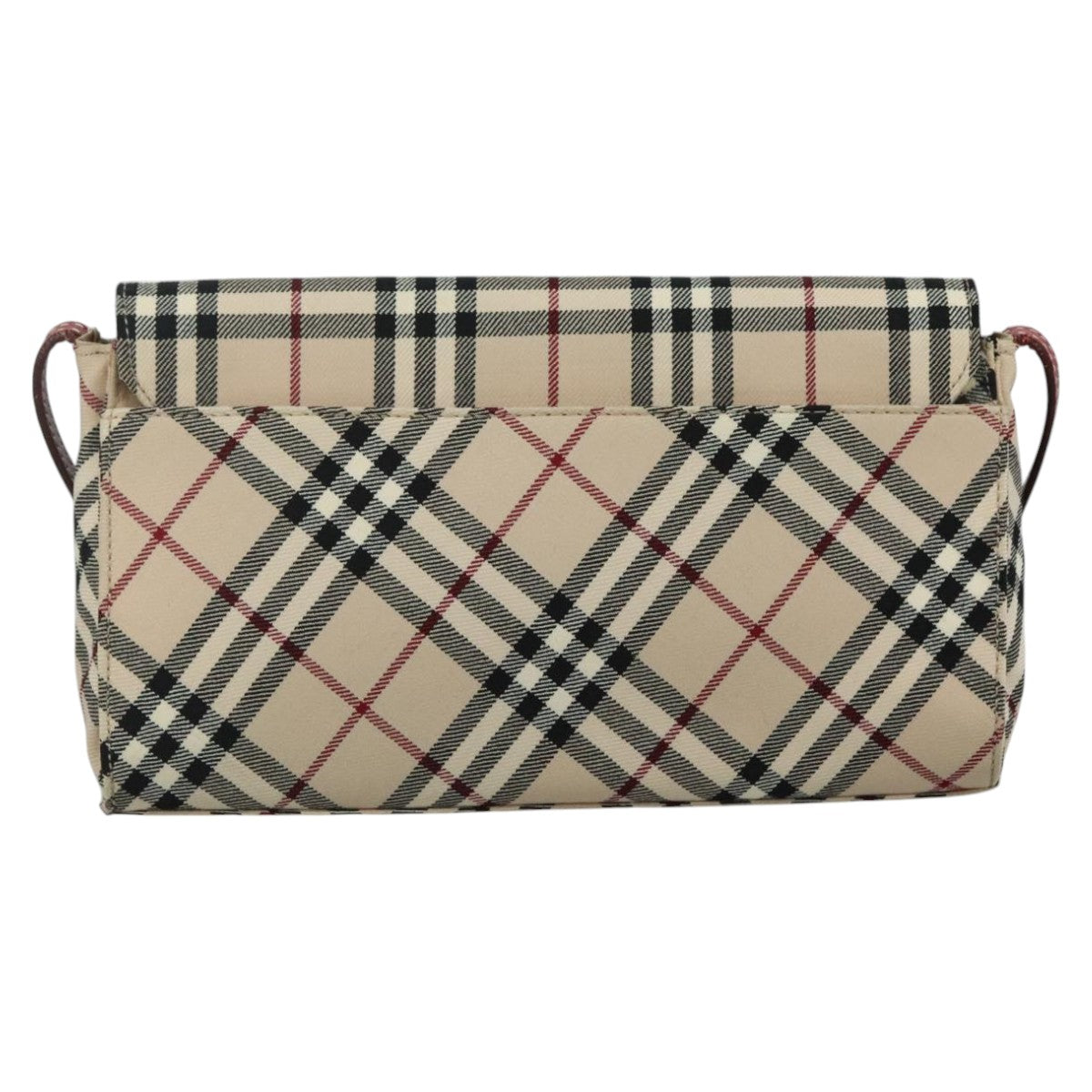 BURBERRY Nova Check Blue Label Shoulder Bag Canvas Beige Auth 111366