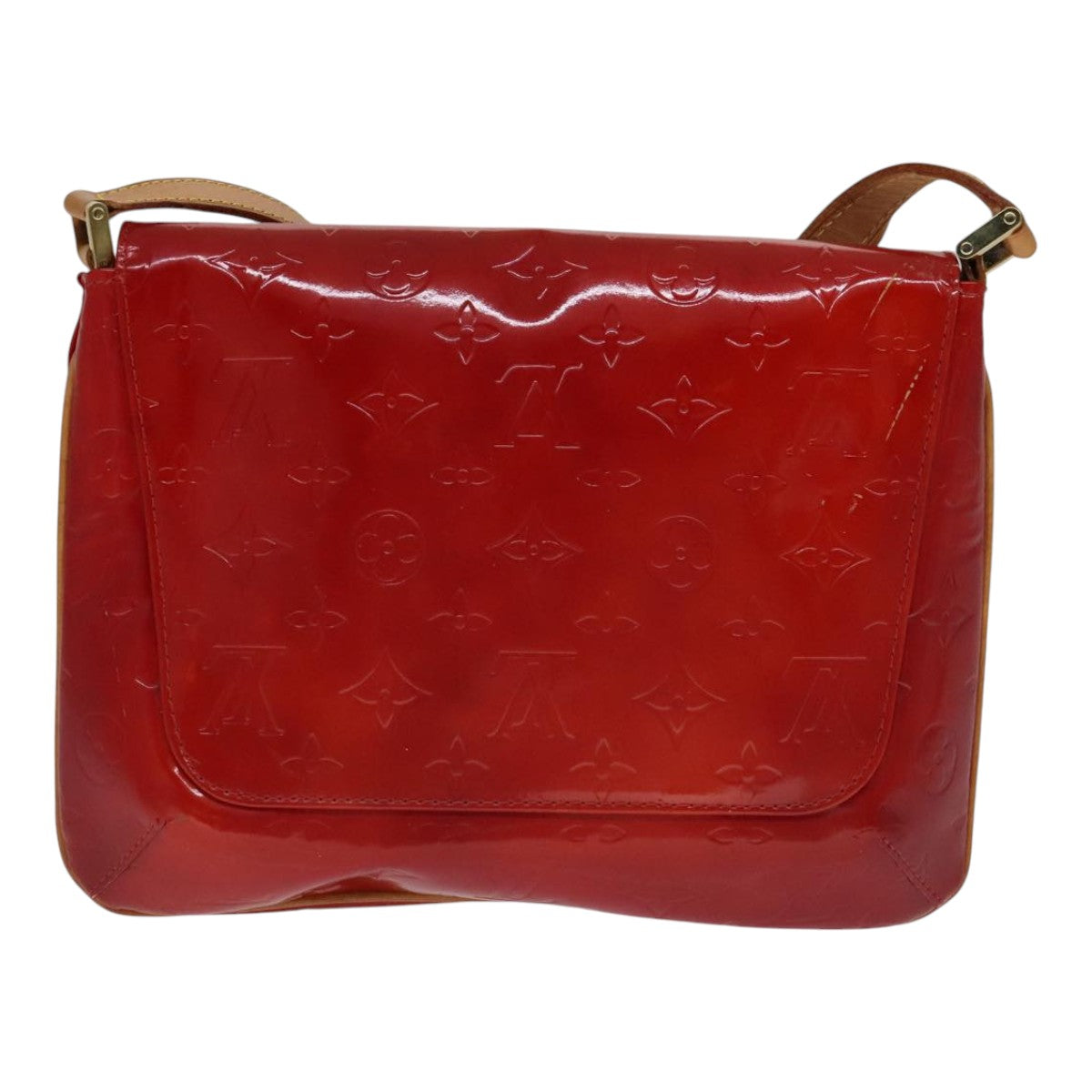 LOUIS VUITTON Monogram Vernis Thompson Street Bag Red M91094 LV Auth 111375