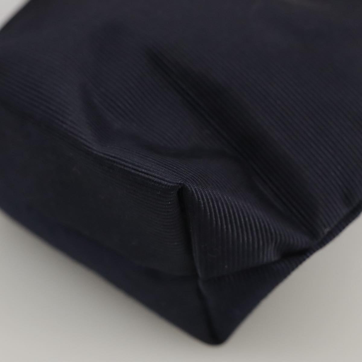 CELINE Circle Pouch Nylon Navy Gold Auth 111410