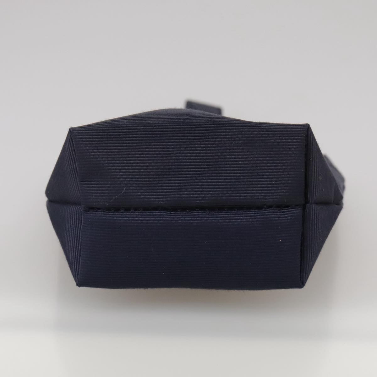 CELINE Circle Pouch Nylon Navy Gold Auth 111410