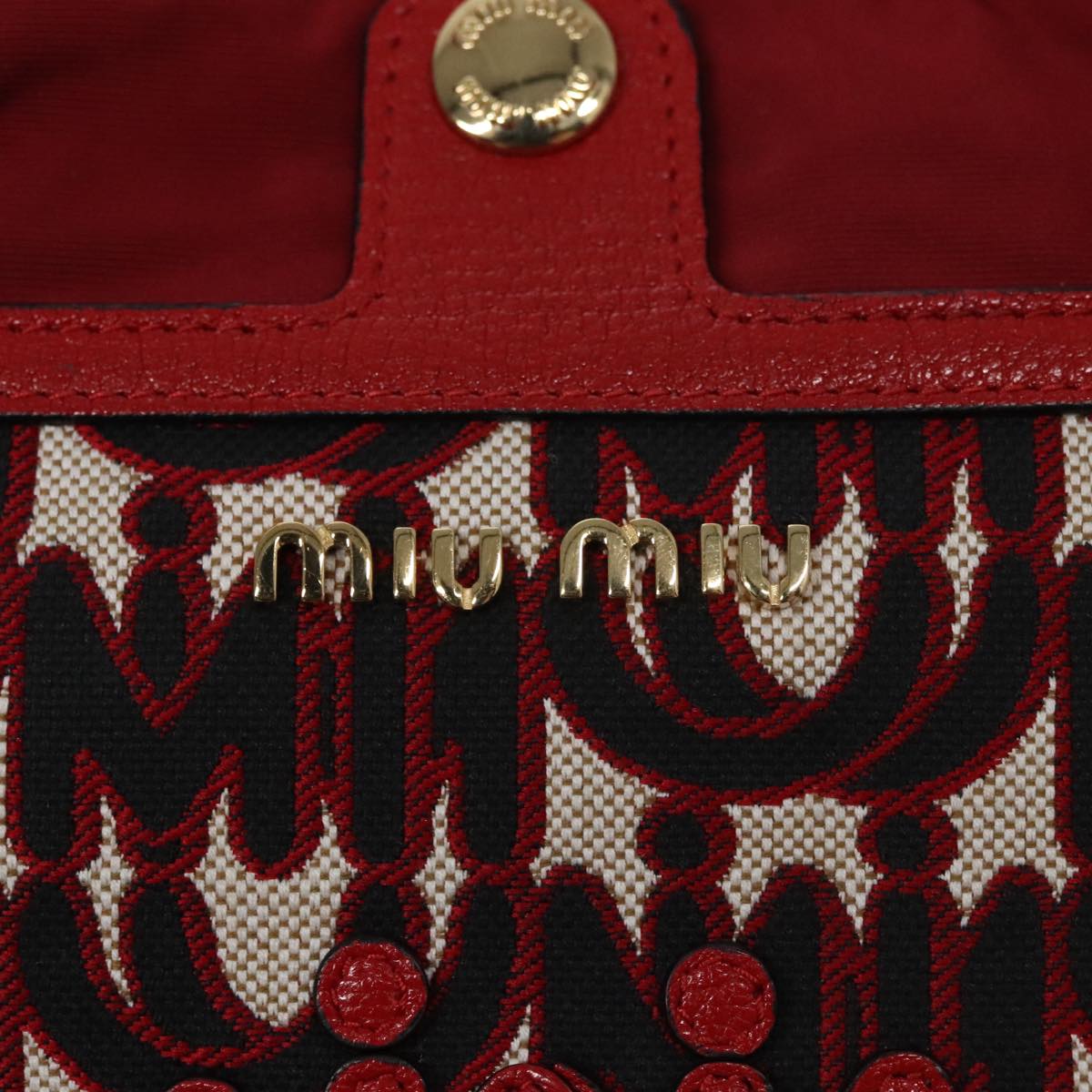 Miu Miu Folding Type Tote Bag Nylon Red Auth 111415V