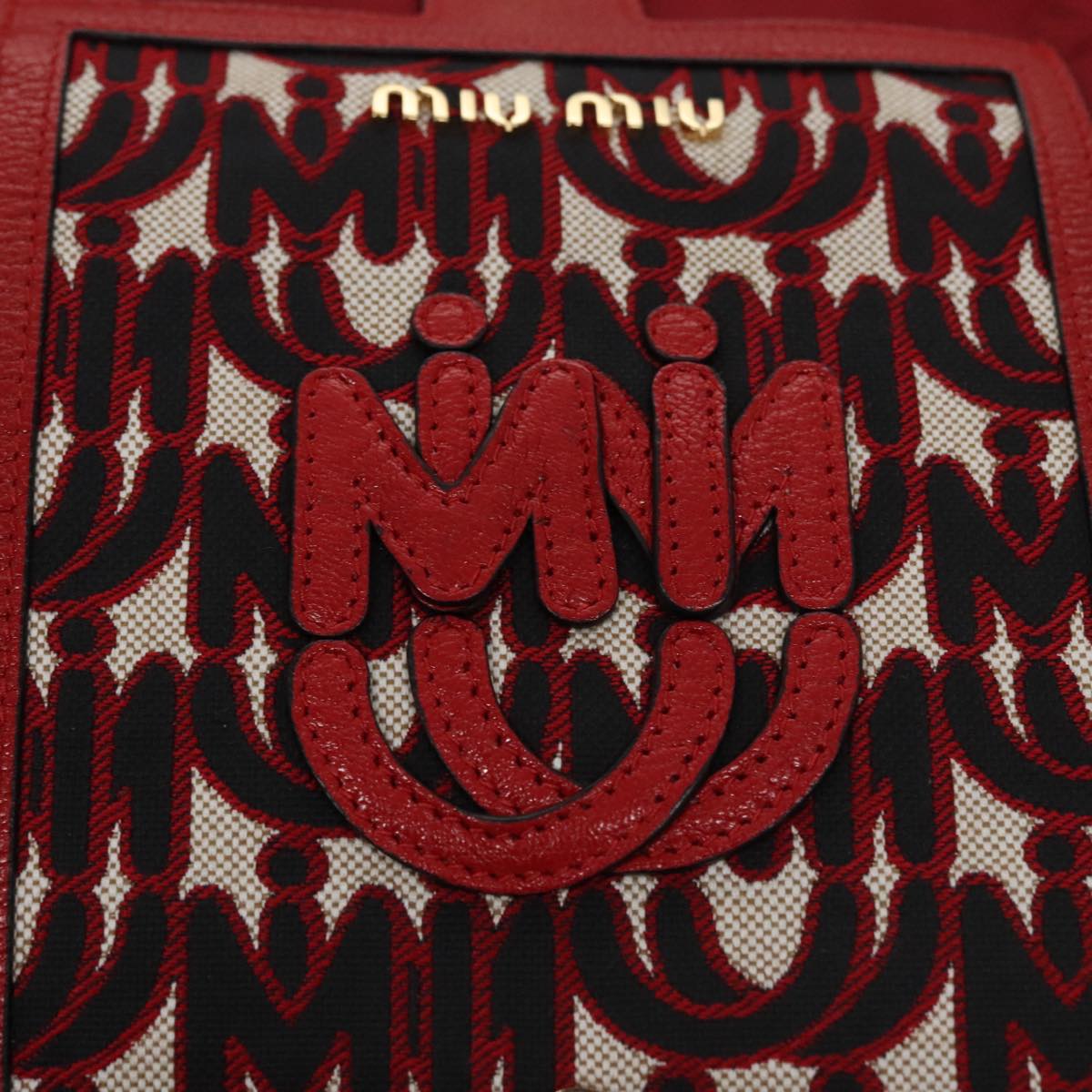 Miu Miu Folding Type Tote Bag Nylon Red Auth 111415V